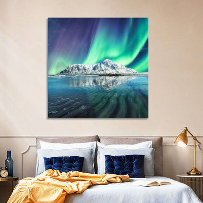 Aurora Over Skagsanden Beach Wall Art