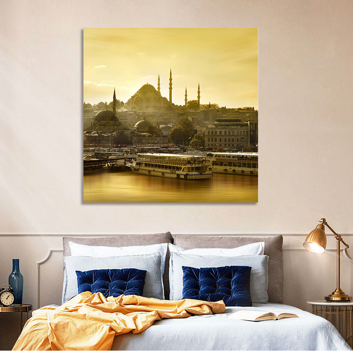 Suleymaniye Mosque Sunset Silhouette Wall Art