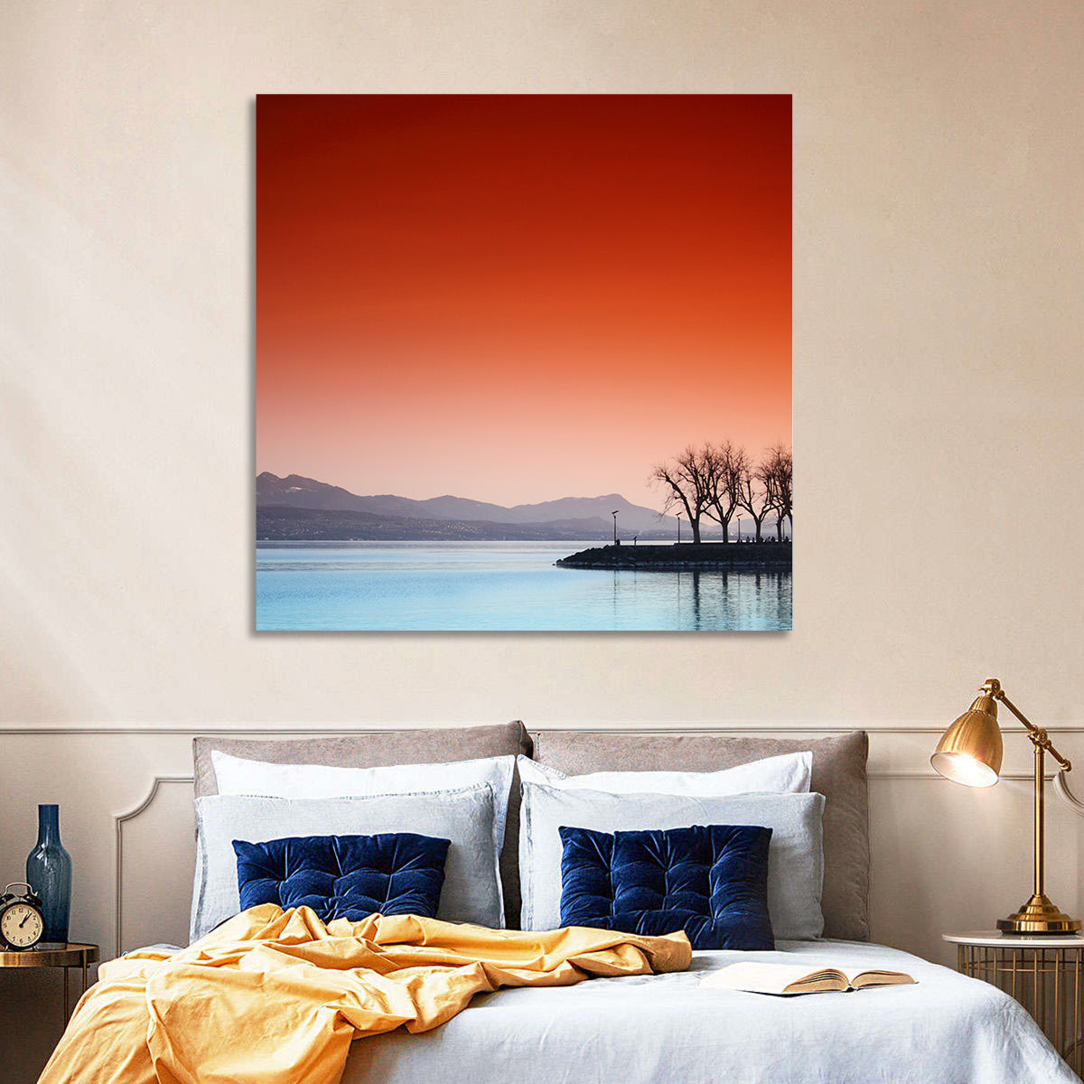 Lake Geneva Sunset Reflection Wall Art