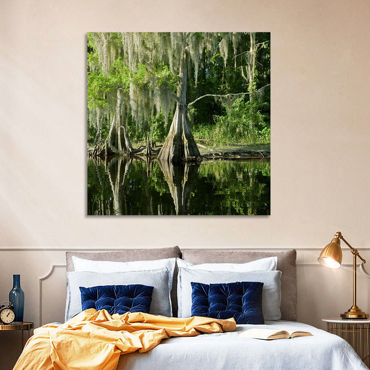 Bald Cypress and Great Blue Heron Wall Art