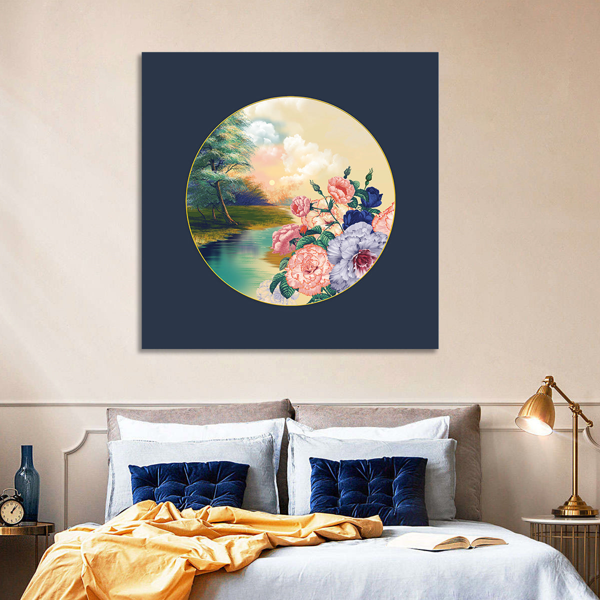 Golden Garden Circle Wall Art