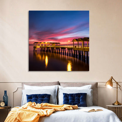 Twilight on Jekyll Island Pier Wall Art