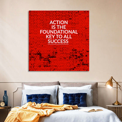 Key to Success on Red Brick Wall Art