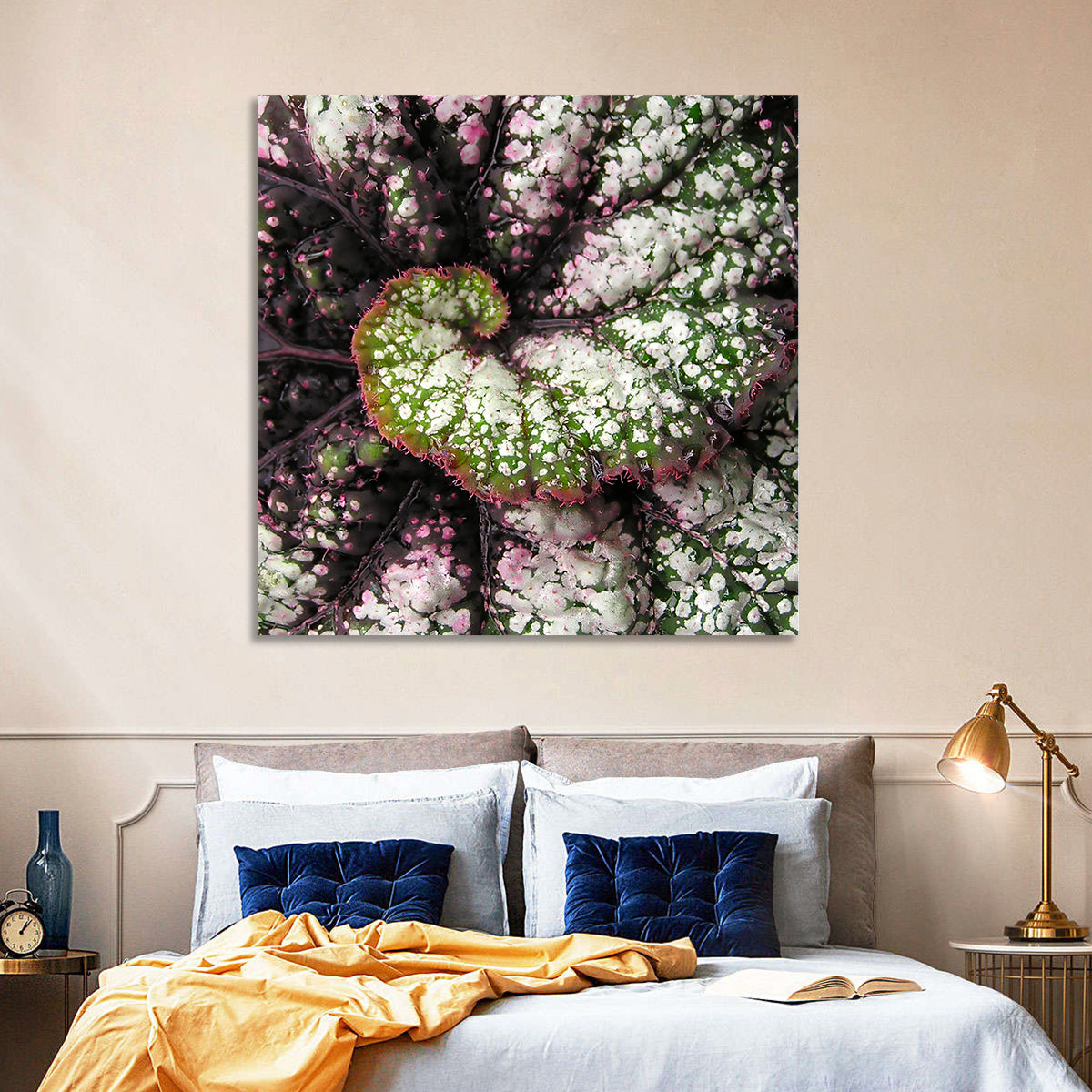 Begonia Leaf Spiral Geometry Wall Art