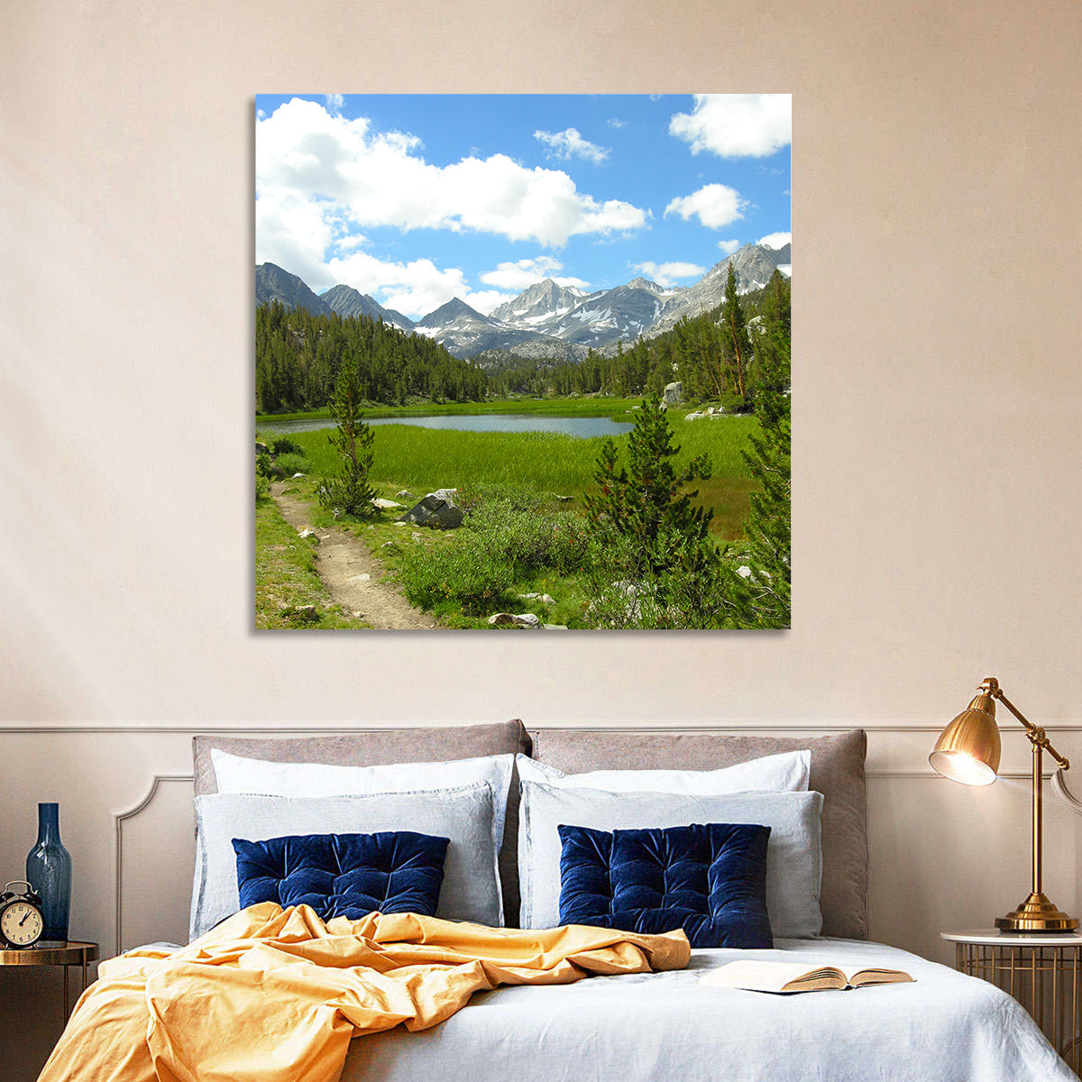 Sierra Nevada Trail to Snow Capped Peaks Wall Art