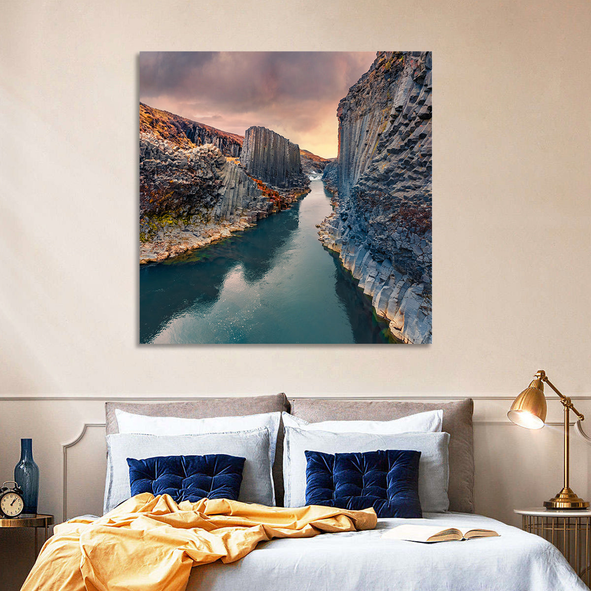 Studlagil Canyon at Sunset Wall Art