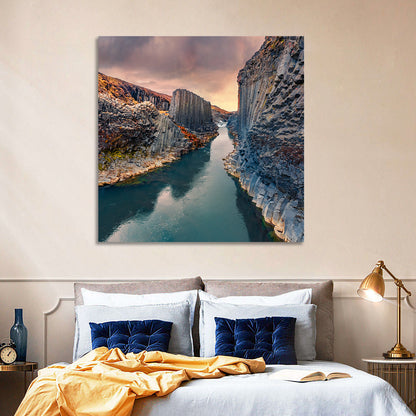 Studlagil Canyon at Sunset Wall Art