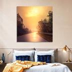 Windy Misty Forest Road Wall Art
