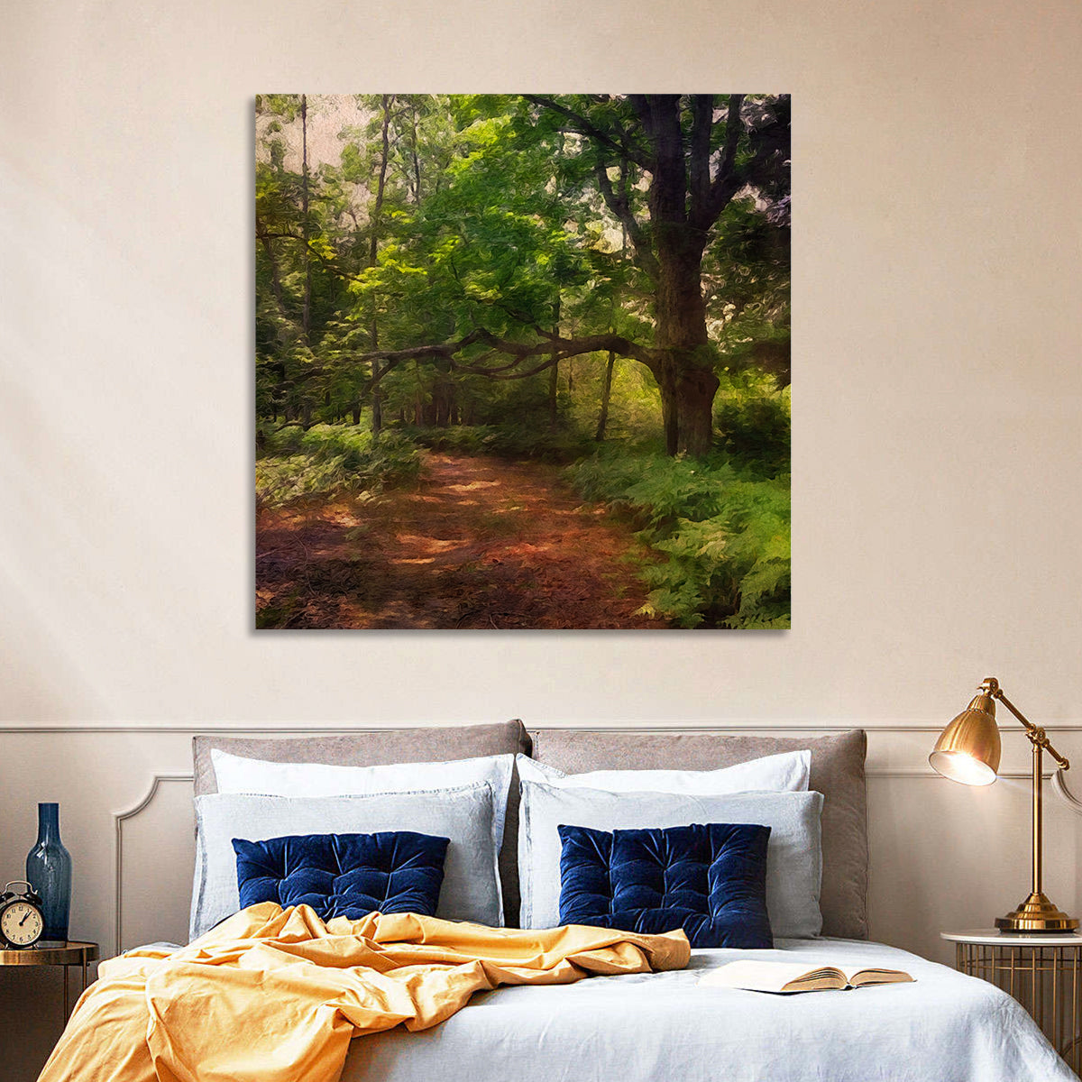 Sunlit Forest Trail Wall Art
