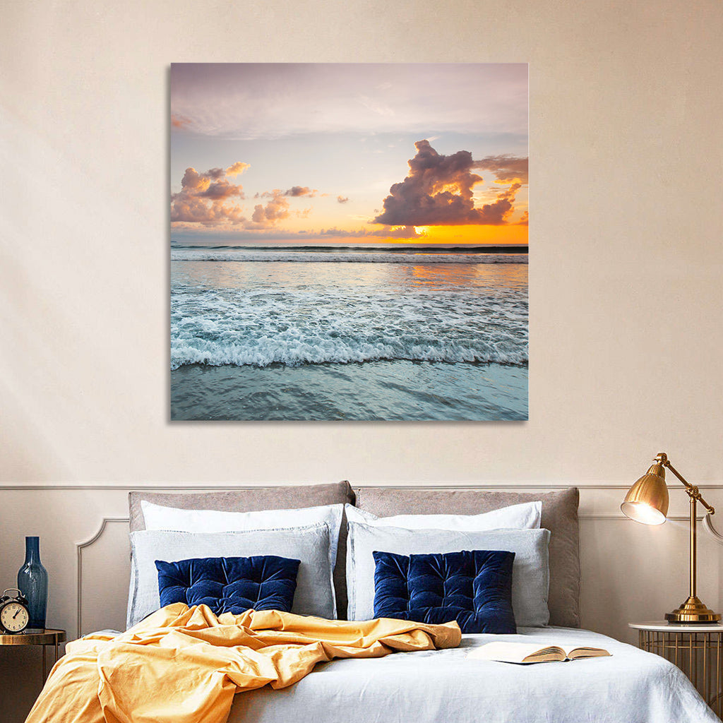 Golden Hour Beach Sunset Surf Wall Art