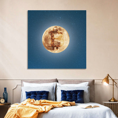 Bitcoin Circuit Moon Wall Art