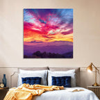 Golden Dusk Cloud Mountains Wall Art