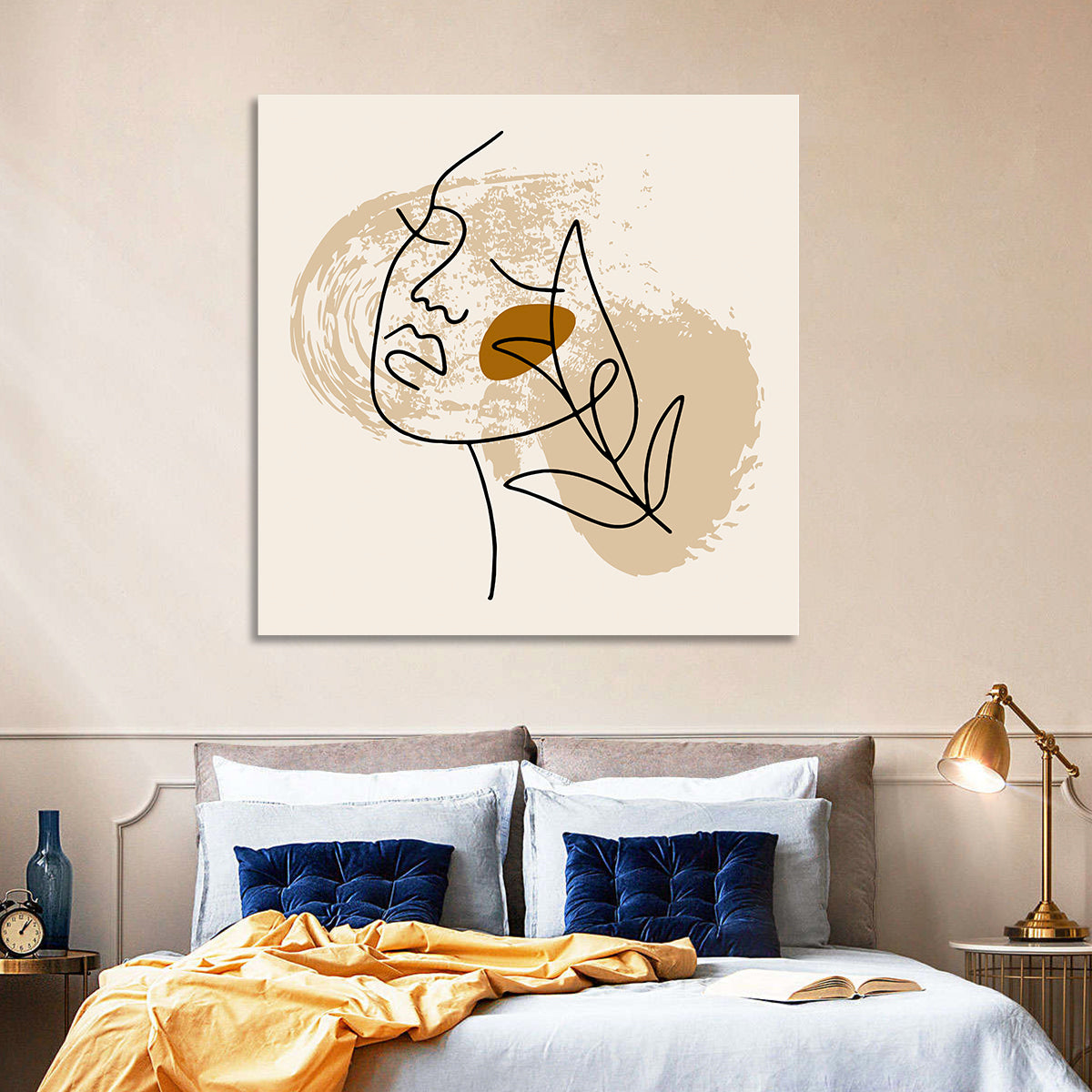 Minimalist Woman Line Portrait Wall Art