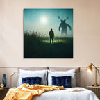Antlered Shadow in Mist Wall Art
