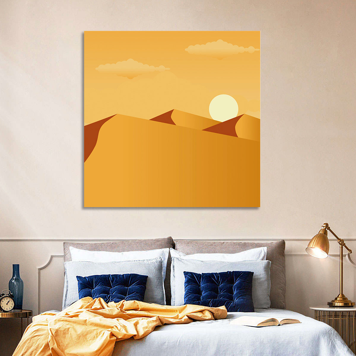 Sunset Over Sand Dunes Wall Art