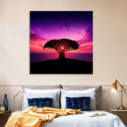 Baobab Sunset Silhouette Wall Art