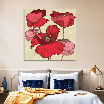 Vintage Poppy Illustration Wall Art