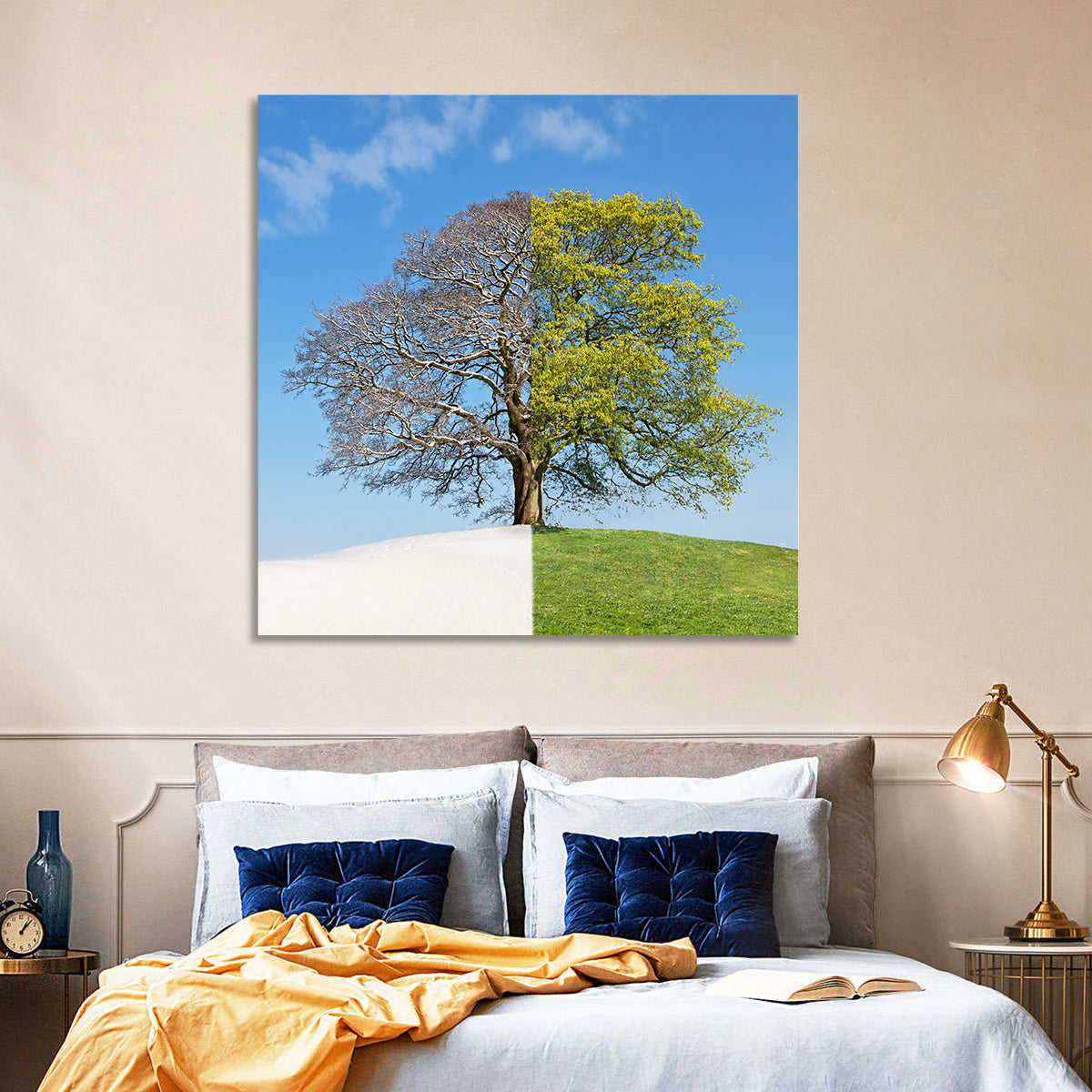 Winter Summer Concept Tree Wall Art