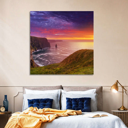 Cliffs of Moher Sea Stack at Sunset Wall Art