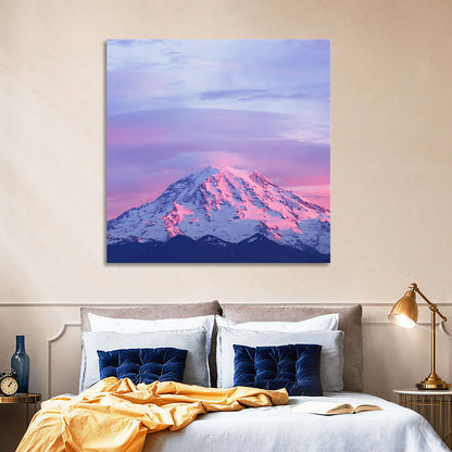 Mount Rainier Alpenglow with Lenticular Cloud Wall Art