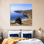 Titicaca Cliffs and Turquoise Water Wall Art