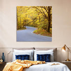 Winding Road Through Autumn Foliage Wall Art