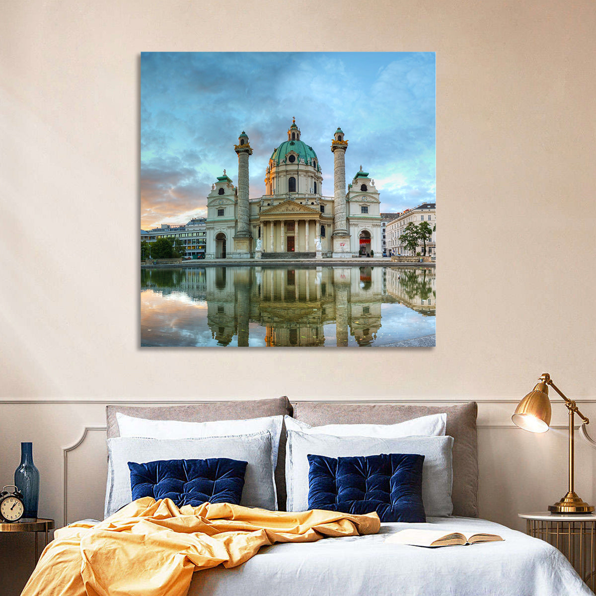 Karlskirche at Golden Hour Wall Art