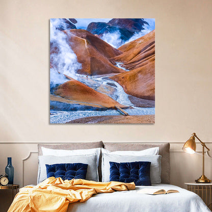 Geothermal Valley with Footbridge Wall Art