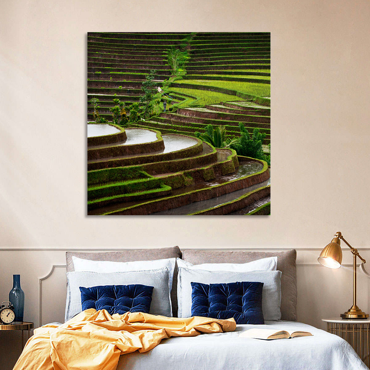 Lush Rice Terraces Wall Art