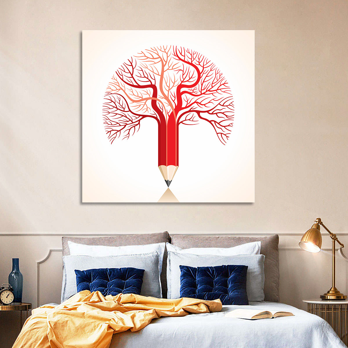 Knowledge Tree Pencil Illustration Wall Art
