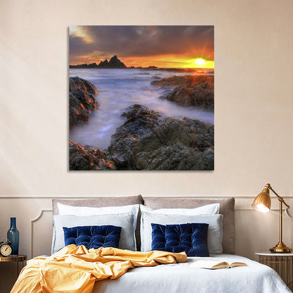 Tramore Rocky Coast Sunset Wall Art