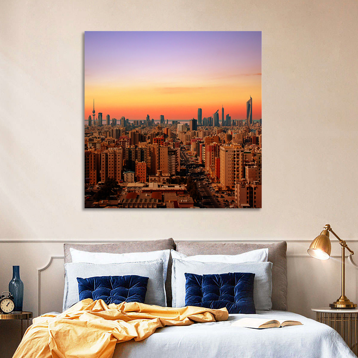 Kuwait City Skyline at Dusk Wall Art