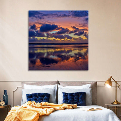 Dusk Beach Reflections Wall Art