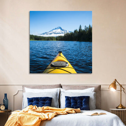 Yellow Kayak at Trillium Lake Wall Art