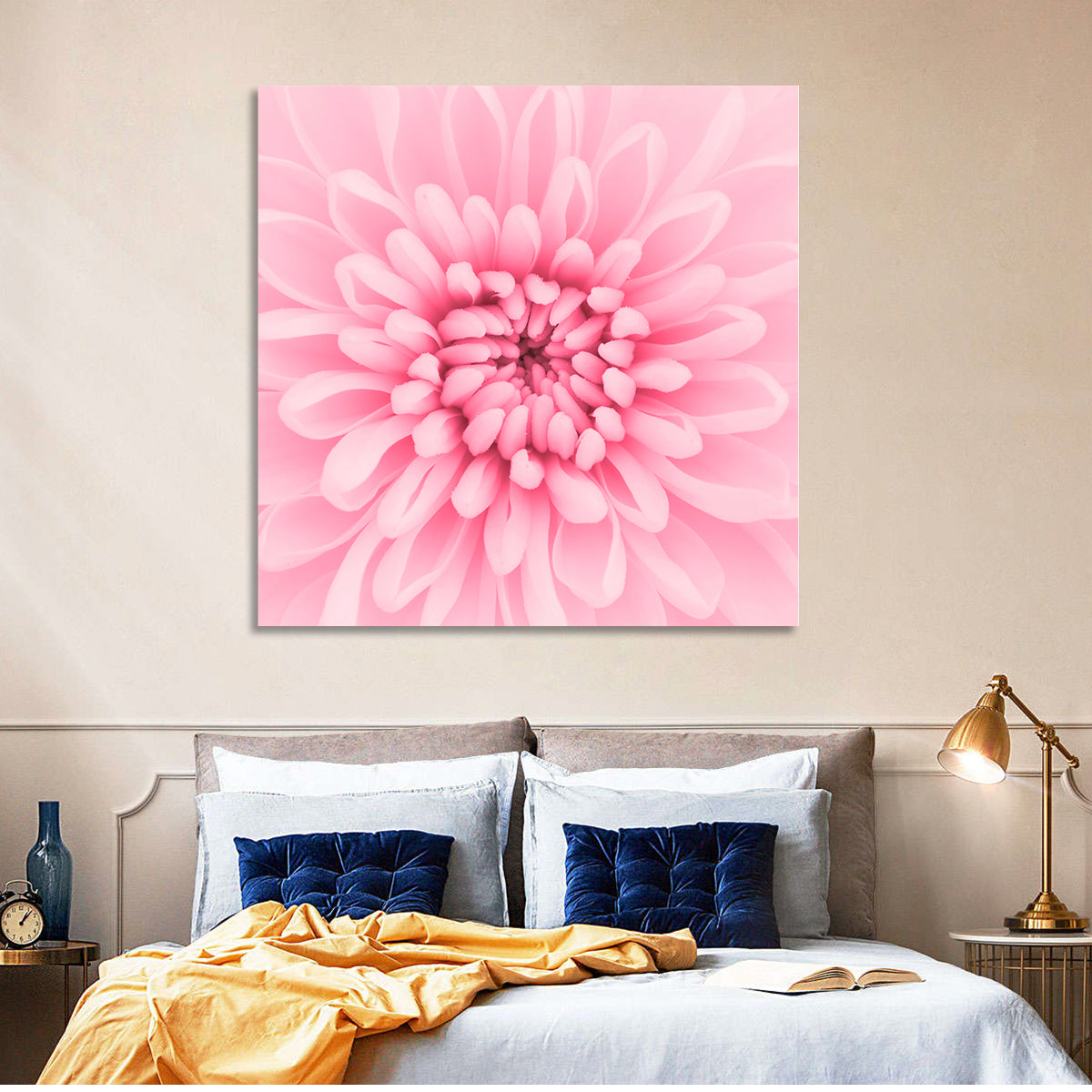 Pink Chrysanthemum Close-up Wall Art