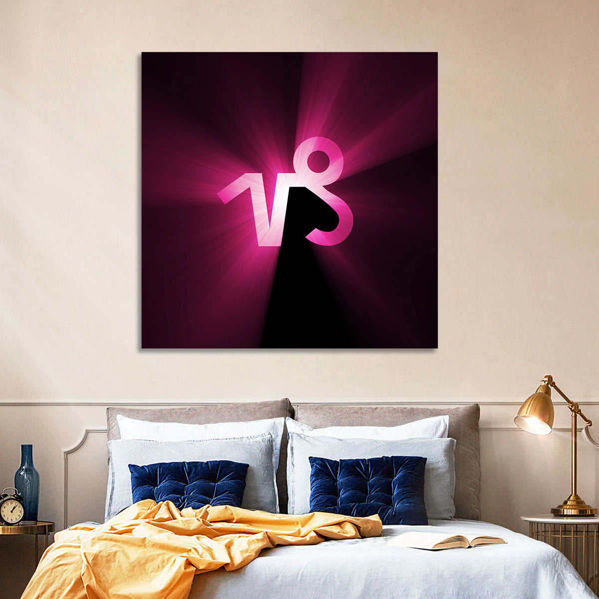 Glowing Capricorn Symbol Wall Art