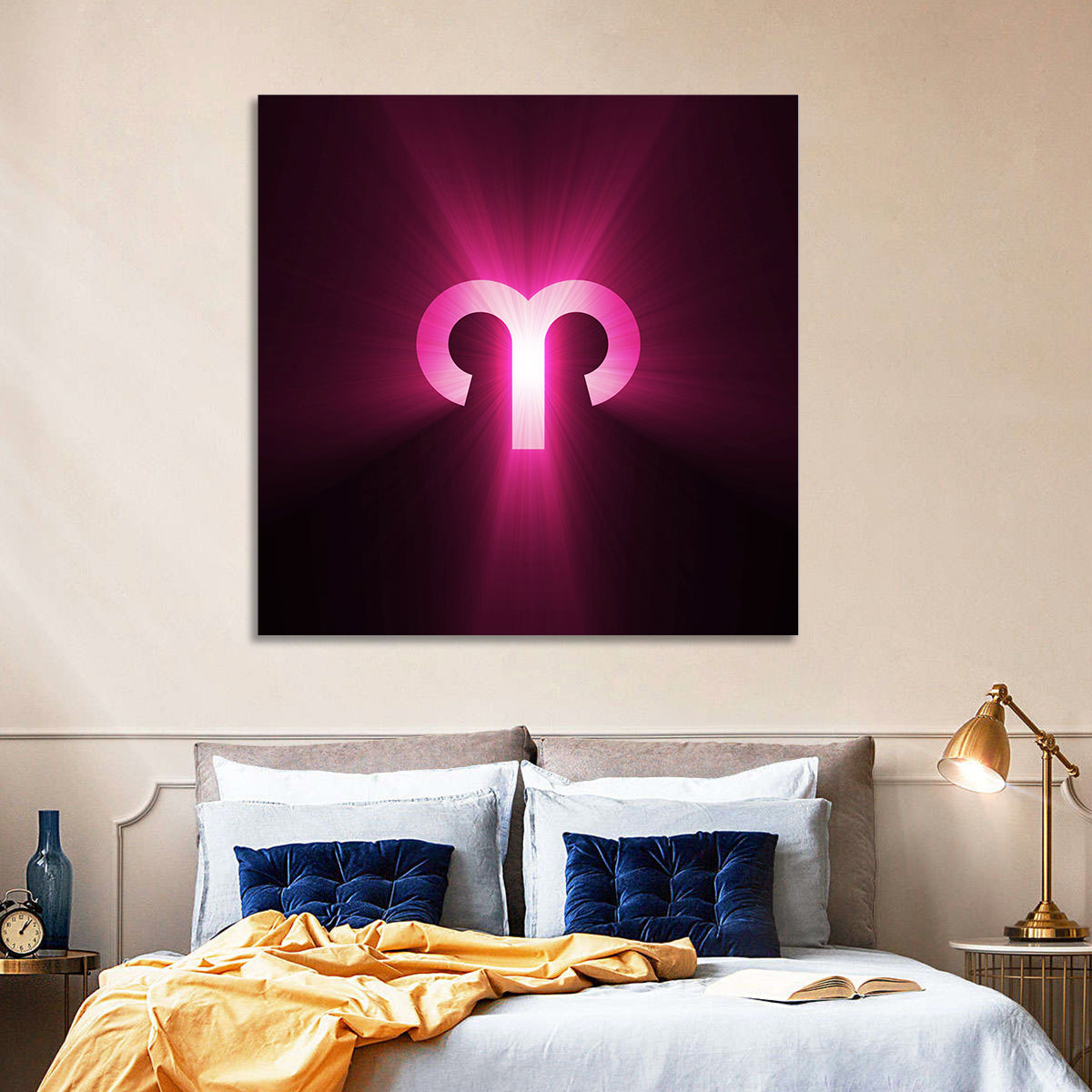 Radiant Aries Zodiac Emblem Wall Art