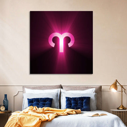 Radiant Aries Zodiac Emblem Wall Art