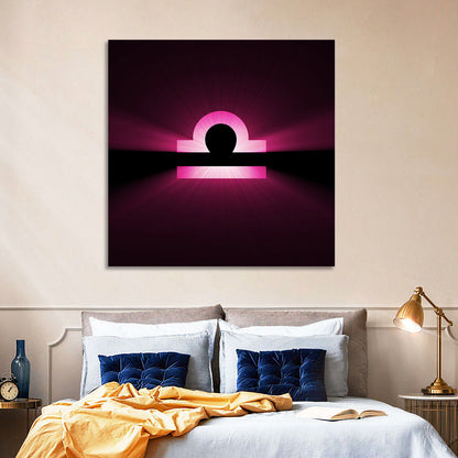 Libra Symbol Neon Glow Wall Art