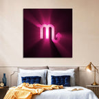 Scorpio Glyph with Magenta Burst Wall Art
