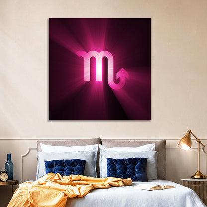 Scorpio Glyph with Magenta Burst Wall Art