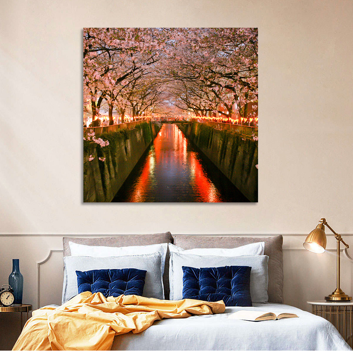 Meguro River Cherry Blossoms Wall Art