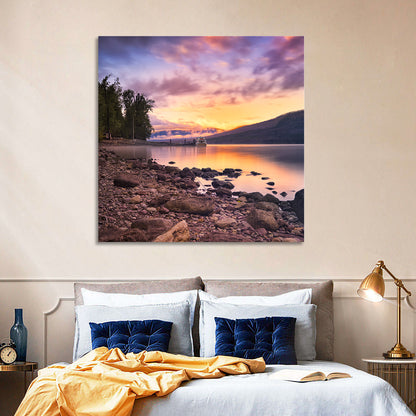 Lake Mcdonald Sunset Reflection Wall Art