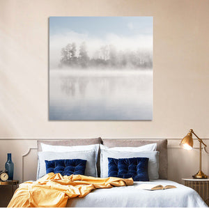 Misty Forest Lake Wall Art