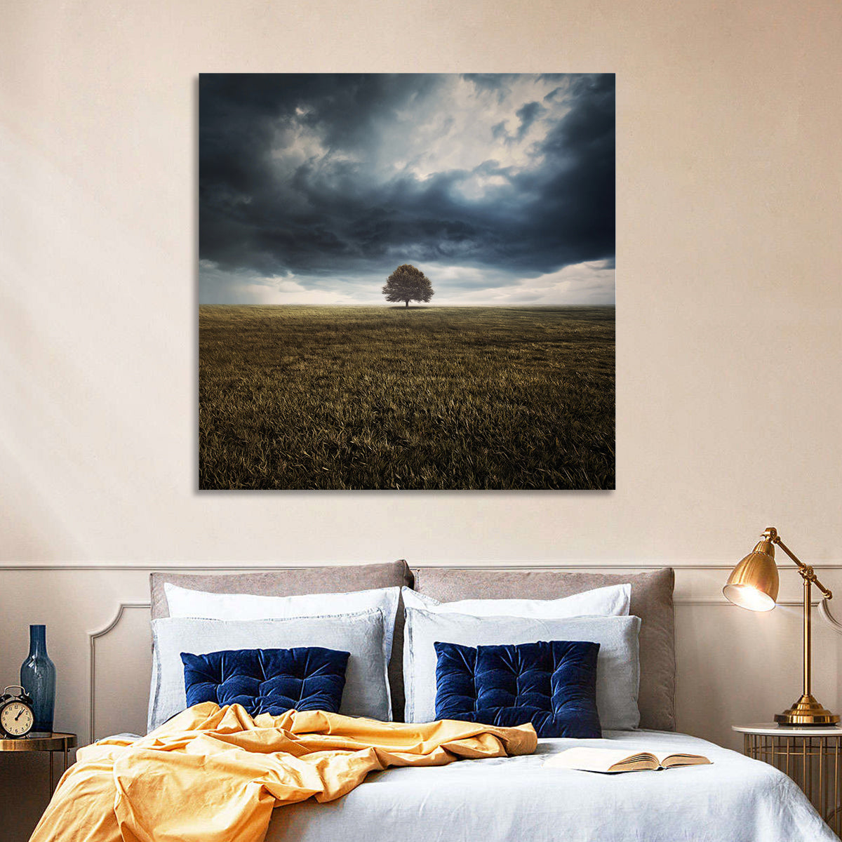 Lone Tree Under Storm Clouds Wall Art