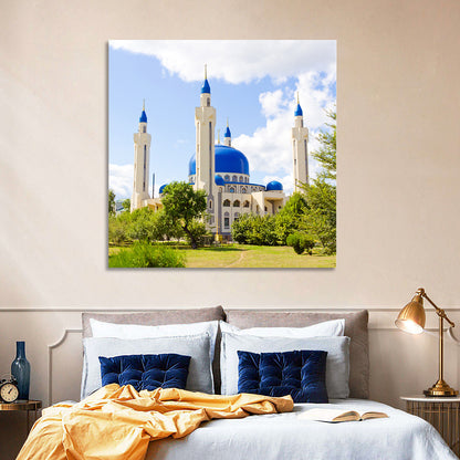 Blue Domed Mosque with Golden Minarets Wall Art