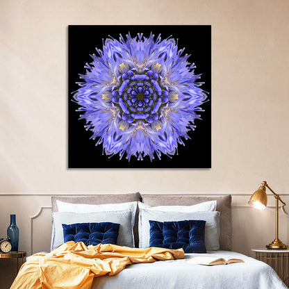 Cornflower Mandala Kaleidoscope Wall Art