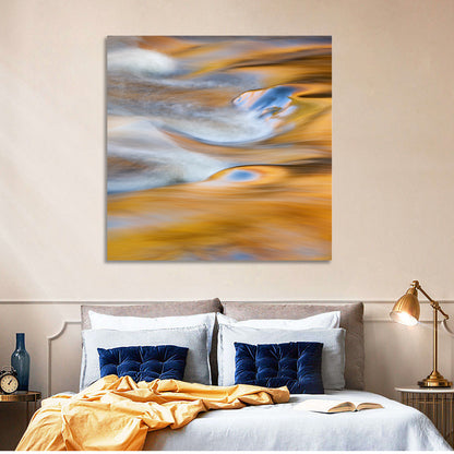 Golden Water Abstraction Wall Art