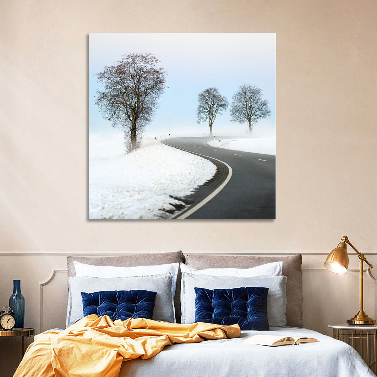 Foggy Winter Road Wall Art