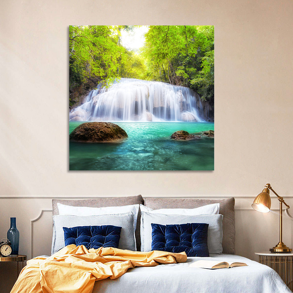 Erawan Falls Turquoise Waterfall Wall Art